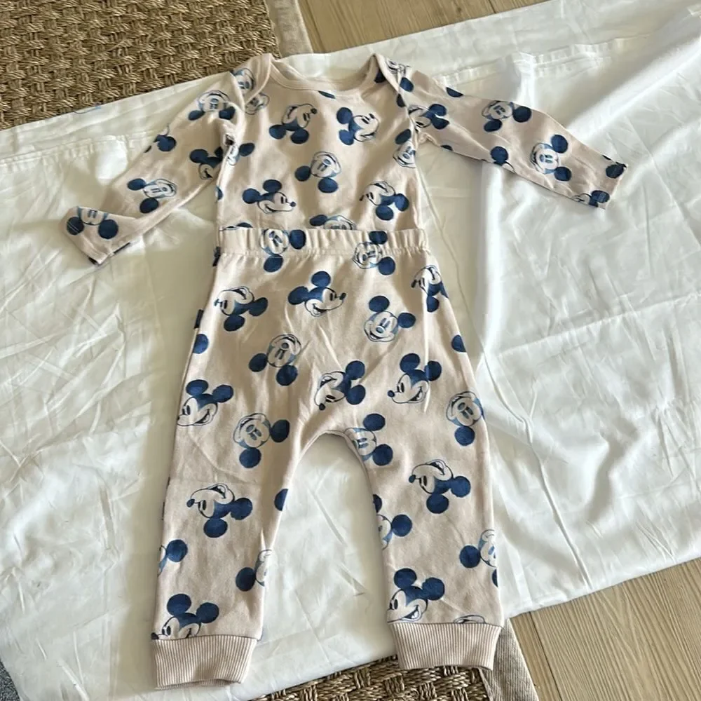 Mickey Mouse Baby 4-piece Plush Set, Size 24 months, Blue/Beige, NWT